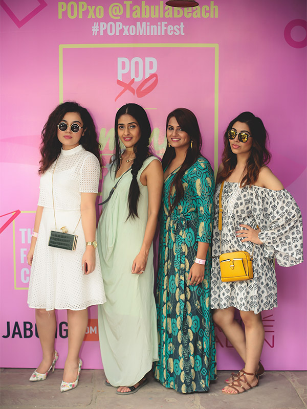 Shaily Khera, Shreya Kalra, Devina Malhotra and Srishti Singh at the POPxo Mini Fest held at Tabula Rasa in Delhi