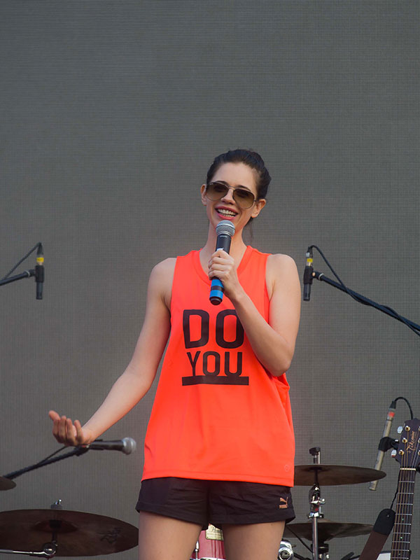 Kalki Koechlin addressing the participants at the PUMA Do You event at Jio Garden in Mumbai