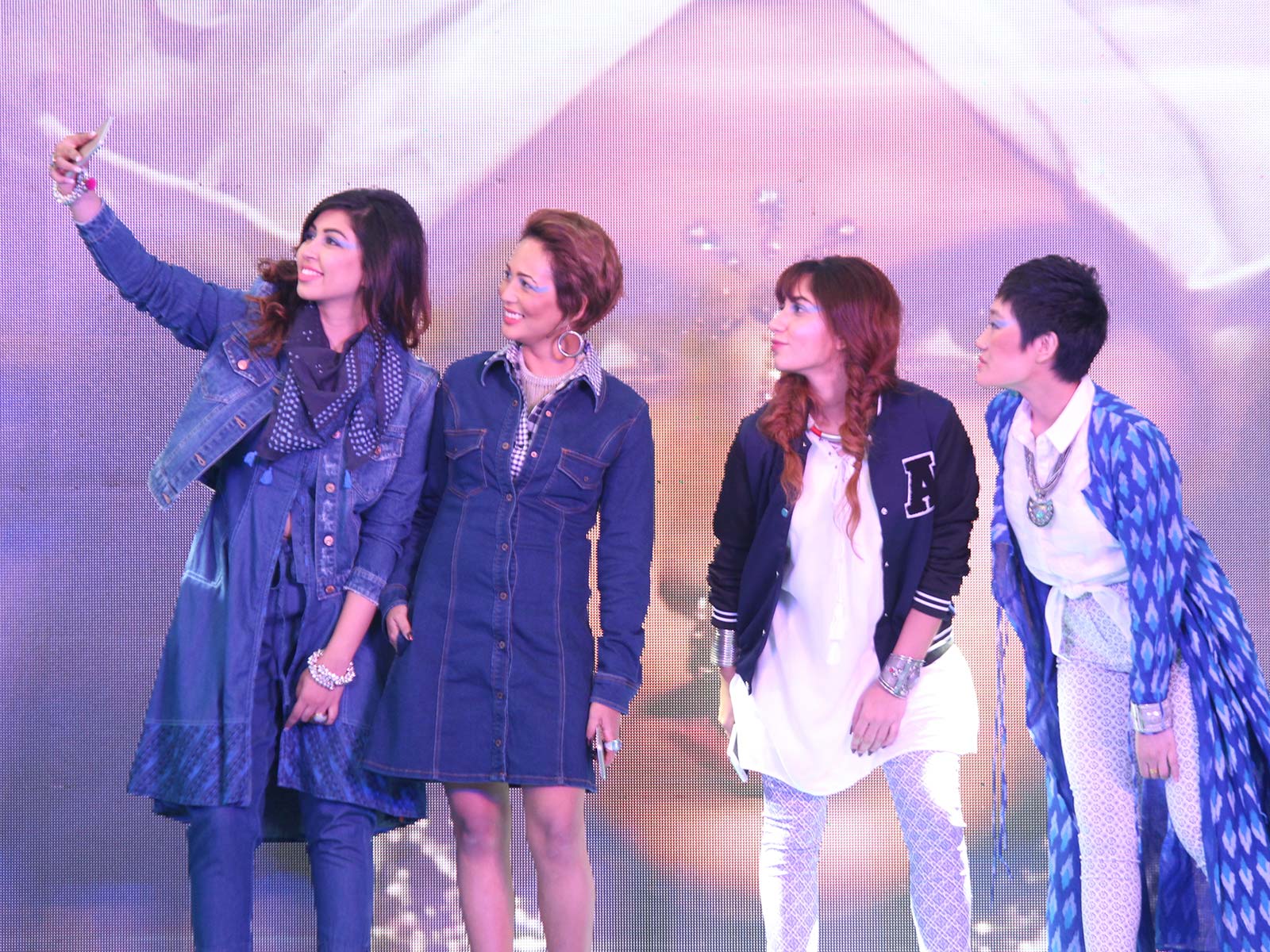 Srishti Singh, Nilu Yuleena Thapa, Aleena Macker and Aien Jamir at the POPxo Big Fab Fest held at Qla in Delhi